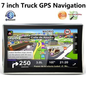 HD de 7 polegadas Bluetooth Truck GPS Navigator Truck GPS Navigation AVIN FM WinCE 6.0 800MHZ 256 MB de RAM 8GB Mapas 3D