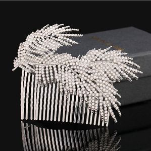 Biżuteria Bride Srebrny Kryształ Kwiat Panny Młodej Nagrody Miękkie Łańcuch Wedding Włosy Ozdoby Zdobione Headpieces LD108