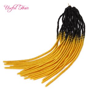 Ombre Yellow 20inch合成ヘアエクステンションSoftex Bradle in Bundles Dreadlocks Faux Locs合成編みのかぎ針編み編組ヘアマリーヘアエクステンション