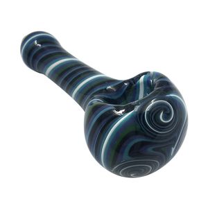 Mão de vidro Tubo de Cor Azul de 4,2 Polegada De Vidro Tubo De Fumo Mão Soprado Tubo De Colher para Tabaco Fumar