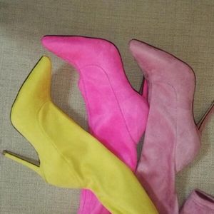 2017 فوق الركبة أحذية عالية المرأة رقيقة كعب الفخذ أحذية عالية يغطي الرجل الوردي متعدد الألوان الغزال الجوارب السيدات خليط طويلة الأحذية حزب الأحذية