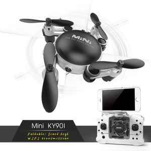 KY901 FPV Drone med kamera Vikbar Ficka Quadcopter Telefonkontroll Mini Drones WiFi Transmission RC Helikopter Drone vs CX-10WD CX10W