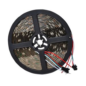 5m 30LEDS / M WS2812B LED-remsa Vattentät IP65 LED Pixel Light Digital RGB 5050 SMD Flexibe Black PCB Smart WS2811 IC Chip TV Full Färg Tape