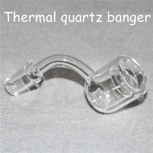 XXL Quartz Thermal Banger Hookahs 10mm 14mm 18mm Double Tube QuartzThermal Bangers Nail for Glass Water Pipes Oil Rigs Bongs
