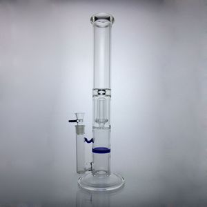 glass bong honeycomb straight tube bong bong scientific 17'' showerhead perc Two Function Waterpipe Straight Tube