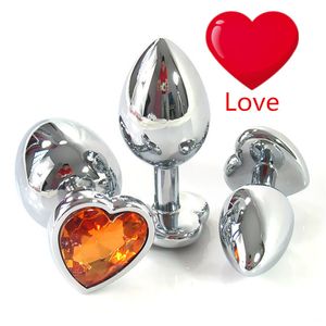 Love Shape Metal Anal Toys Butt Plug Stainless Steel Anal Plug, Sex Toys for Men and Women Adult Sex Products Prostate Massage q4201