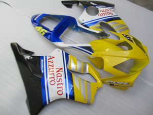 Инъекции формованных горячей продажи обтекатель комплект для Honda CBR600 F4I 01 02 03 желтый синий белый обтекатели набор CBR600F4I 2001-2003 OT17