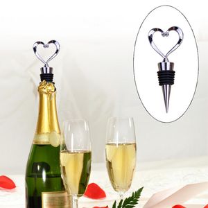 Wholesale Heart Shaped Wine Bottle Stopper Twist Wedding Favor Gifts 2017 New Arrival Wine Bottle Stopper Bar Tools Silver Color