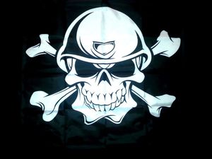 Piratenflagge, 90 x 150 cm, individuelles Jolly Roger SKULL AND CROSS Banner, 90 x 150 cm, FP10