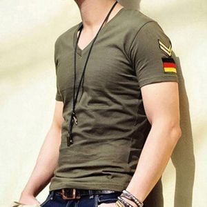 2016 moda homens t-shirt de algodão de verão undershirt militar camiseta homens alemanha \ 's braçadeira camiseta tops do homem negro do pescoço em v