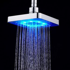 Banyo ücretsiz gönderim için sıcak satış banyo Kare Su Akışı Ayarlanabilir Romantik Otomatik LED Duş Başlığı