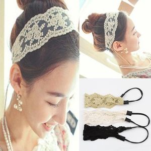 Chic Retro Elegant Women Lace Hair Band Wide Headwraps Accessori per capelli O9 # T701