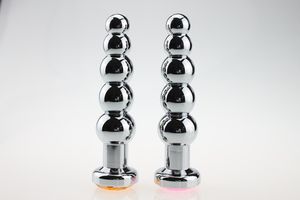 Unisex Anal plug toys Large metal 5 beads Stainless Steel Butt Plug Adult Sex dildo prostate Anal Toys silvery