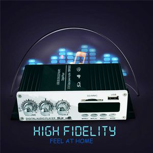 Freeshipping Mini USB Super Bass Stereo Audio Car Power Amplifier DVD CD med FM MP3 fjärrkontroll