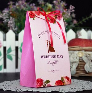 2017 Baby Shower Gift Box Candy Paper Bags With Handles Ribbons Candy Treat Simple Wholesale Large Gift Box Free Shipping