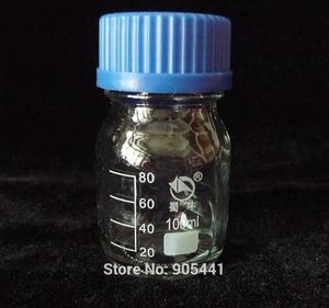 Wholesale- 100mL Glass Reagent Bottle screw cap autoclavable, Graduation 80ml Heavy Wall Free Shipping