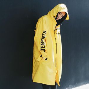 Berömda Branddesigner hoodienew Vetements Polizei Man Jackets Hooded Rain Coat Water-Tof Sun Protection Trench Casual Hi-street modemärke män kläder