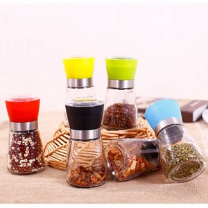Hohe Qualität Bester Verkauf Glas Pfeffer Set Salz Kräutergewürz Handmühle manuelle Pfeffermühle