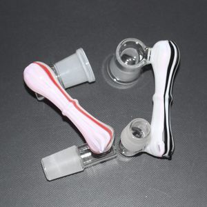 Großhandel mit Glas-Drop-Down-Adapter, 3 mm dick, buntes Glas, Dropdown-Reclaimer, männlich 18 auf weiblich, 14 Bohrinseln, DAB-Glasbongs, Wasserpfeifen