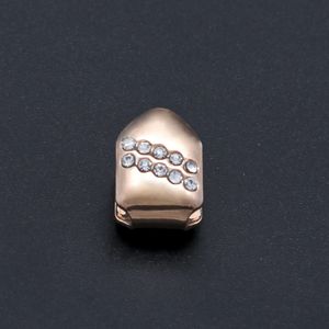 Ny anpassad passform guld rosegold silver pistol pläterad hip hop single tand grillz cap topp botten grill guld tänder kepsar