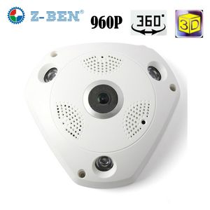 Z-BEN 1.3MP 960P Wifi IP 카메라 360도 파노라마 카메라 홈 보안 비디오 감시 야간 어안 감시 IP 카메라