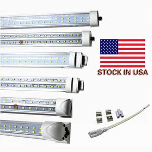 8 fot FA8 Enkelstift LED T8 8FT R17D / G13 / Integrerade LED-rör 72W 8000 Lumens dubbelsidiga sidor 384LEDS AC 85-265V