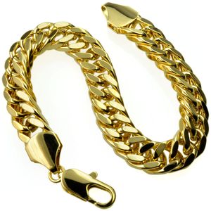 Cooles Herrenarmband aus 18 Karat 18 Karat Gold gefüllt mit GF, 10 mm Breite, B119