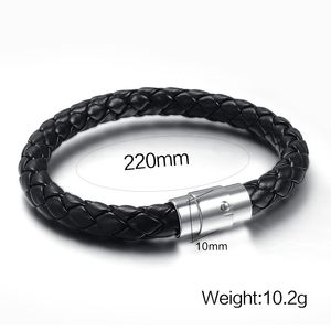 Neue 8 5 Zoll Breite 8 MM Magnet PU Leder Armband Armreif für Männer und Frauen Edelstahl Armband Schmuck N001302S