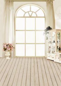 Bright Window Soft Curtain Indoor Room Photo Backdrop Flowers Vases Cabinet Baby Newborn Photography Props Booth Backgrounds Wood Floor