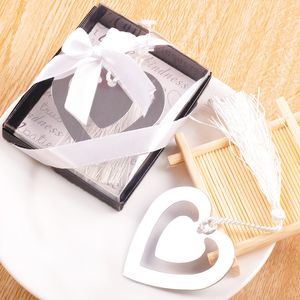 Dubbel hjärta metall bokmärken med tofsels -Baby dusch drickande födelsedag bröllop favor tillbaka till skolan wen4498