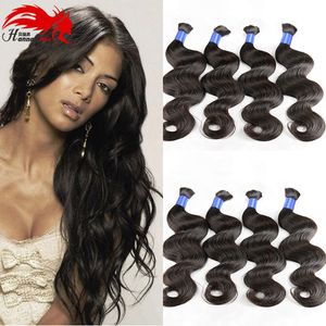 7A Great Bdoy Wave 100% Single Drawn Brazilian Human Hair Bulk Body Wave Human Hair Extensions Bulk Hair