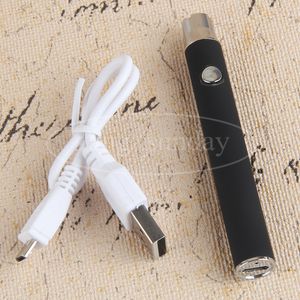 Ecig Vaporizers 가변 전압 개방형 배터리 배터리 510 Thead 380mAh 예열 배터리 (하단 eGo USB 충전기) Vape CO2 카트리지 용