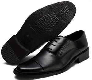 Mode män oxford pekade tå läder skor affärer formella män klänning lägenheter 6-10