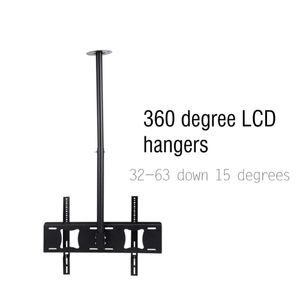 Adjustable Tilt LED LCD TV Ceiling Mount Bracket 32-63 inch 360 Degree Rotation Down 15 Degree