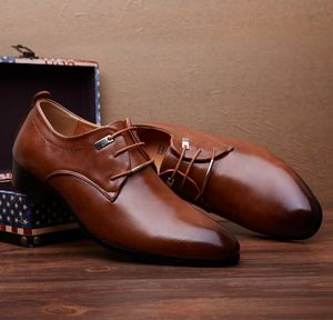 fashion Classical Men Dress Flat Shoes Luxury Men's Business Oxfords Casual Shoe Black / Brown Leather Derby Shoes Black brown