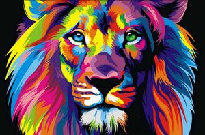 Home Office Decoration Living Room Art Wall Decor HD Prints Animal Color Lion King Oil Painting Pictures Printed On Canvas