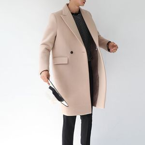 Hurtownia- Autumn Winter Wool Coat 2017 Bawełny Wadden Grusty wełniany kurtka w stylu Koreańska Męska Kurtka o długiej zawartości wiatrówki