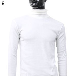 Hurtownia Mężczyźni Moda Thermal Turtle Neck Sweter Slim Fit Długi Rękaw Sings Shirt Top Koszula