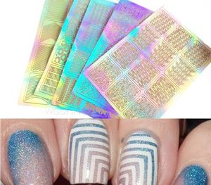 Partihandel Nail Art Transfer Klistermärken 3D Design Manicure Tips Dekal Dekorationsverktyg Nail Art Mallar