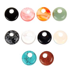 Eternity Daire Şifa Taş Koruma Kolye Charm 18mm Aytaşı Opalite Odaklama ve Manevi Farkındalık Soyut Donut Boncuk Unisex