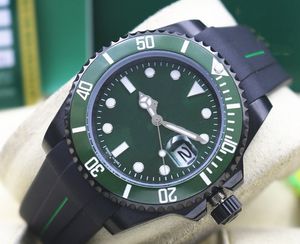 Najwyższej jakości Luksusowy Sapphire Ceramic Green Vezel Dial 16610 116610 116610LV Automatyczny mechaniczny ruch Męski zegarek zegarki zegarki gumowe