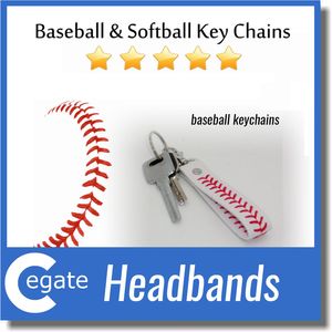 Softball Baseball Seamed Leather Keychains Baseball Fast Pitch Keychain