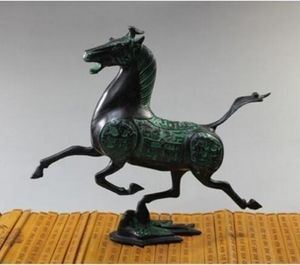 Bronze Antique Ornaments Jazda konna Feiyan 15 Miedzi Crafts Horse Chinese Dekoracje Bo Gu Rama Brązowy Koń