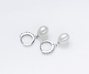 Orecchino in argento per perle bianche da 8-9mm 8-9mm 925 orecchino in argento sterling 925