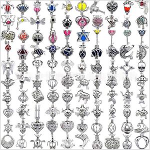 128 stilar Essential Oljediffusor Aromaterapi Lockets Vitguldpläterad Hjärta Key Animal Cur Pendants Without Chain Wholesale