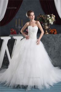 2017 Newest Elegant Sweetheart Organza Wedding Dresses Ball Gown Appliques Beaded Plus Size Wedding Party Bridal Gowns BM51