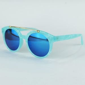 Barn solglasögon mode skugga glasögon spegel linser design modell färgglada ram tjejer solglasögon UV400 7 färger