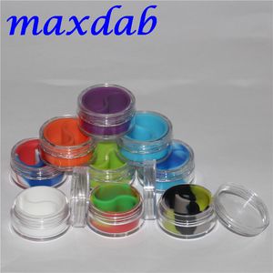 Partihandel Hot Selling Gratis Högkvalitativ Acrylic Clear Concentrate Container 10 ml Clear Glass Container Silicone Wax Bho Jar