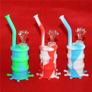 Silikon Teçhizatlar Su Boru Silikon Nargile Bongs Silikon Dab Teçhizatlar Serin şekil 5ml Silikon Konteyner Kalitesi DHL