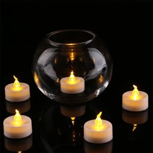 Herbaciane świece 3.5 * 4,5 cm LED Tealight Niedziwiony Lekkie Kolorowe Żółte Baterie Opierany Wedding Birthday Party Christmas Decoration